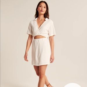 Abercrombie & Fitch Linen-Blend Cutout Shirt Dress
